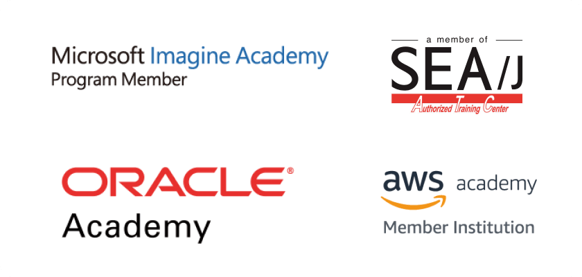 Microsoft Imagine Academy Program Member、a member of SEA/J Authorized Training Center、ORACLE® Academy、aws academy Member Institution